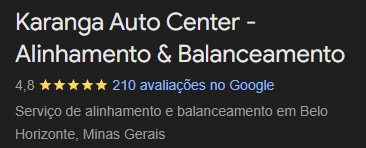 Avaliações do Karanga Auto Center no Google
